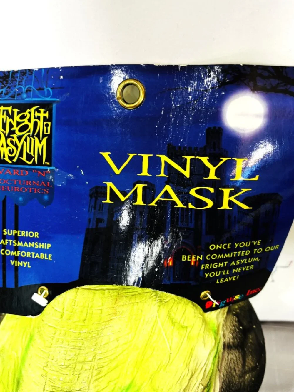 Vtg ’97 Disguise Fright Asylum Green Alien Mask NWT – NOS